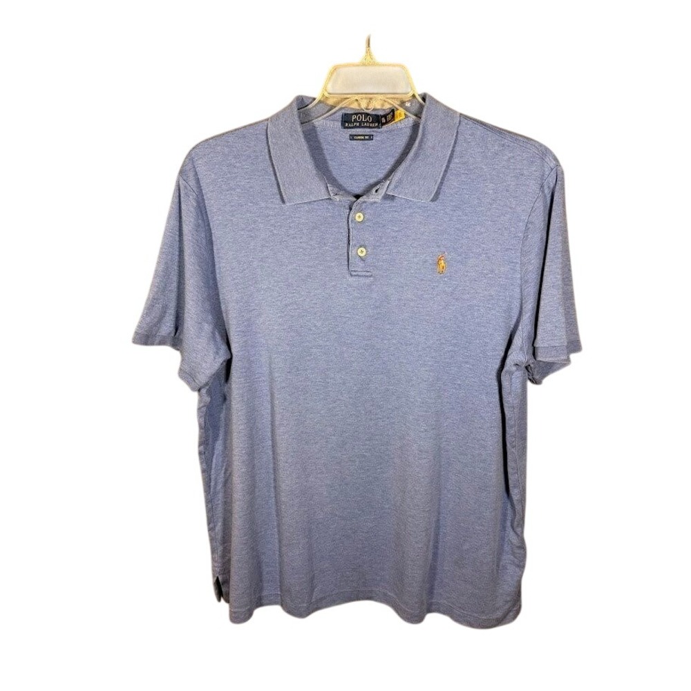 Polo Ralph Lauren Mens XL Classic Fit Blue Heather Short Sleeve Polo Shirt Prep
